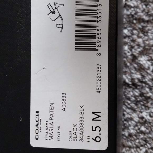 New in box, never worn Coach Marla Patent dress heels size 6.5 M - Picture 5 of 5